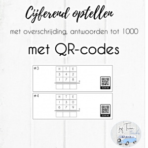 Cijferend optellen - QR-codes - met overschrijding