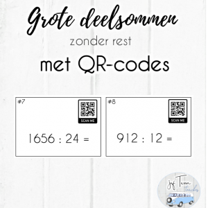 Grote deelsommen zonder rest (bijv. cijferend delen) - QR-codes