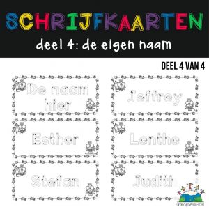 Schrijfkaarten deel 4: de eigen naam