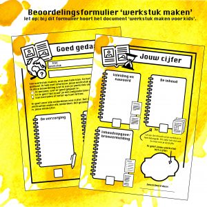 beoordelingsformulier werkstuk- variant 1 (bij werkboekje 'werkstuk voor kids')