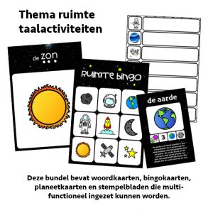 taalactiviteiten thema ruimte + printables