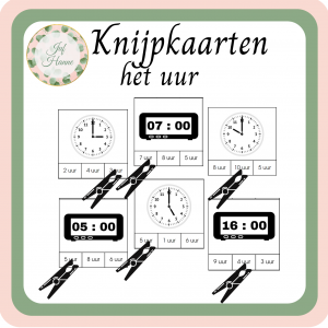 Knijpkaarten - De klok: het uur