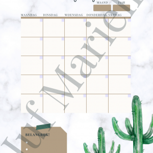 Maandplanner marmer