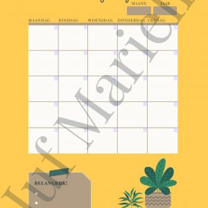 Maandplanner geel