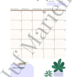 Maandplanner wit