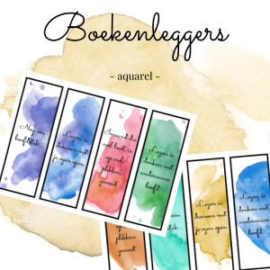 Boekenleggers thema aquarel
