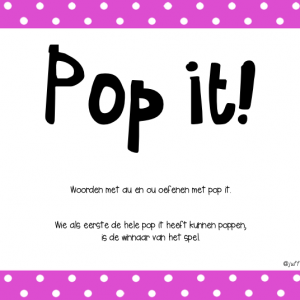 Pop it - au/ou oefenen