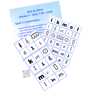 Mol en Beer - thema 1 (deel 1 ik en mol) - letterlotto/bingo