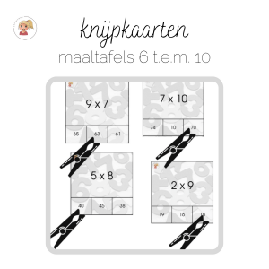 Knijpkaarten - De tafels 6 t.e.m. 10