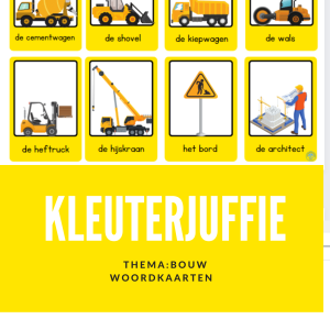 Kleuterjuffie woordkaarten bouw