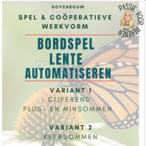 Bordspel Lente, cijferend plus/minsommen en keersommen