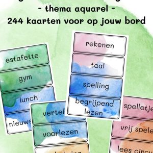 Dagritmekaarten en agenda thema aquarel