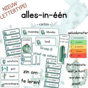 Alles-in-één pakket thema cactus NIEUW LETTERTYPE