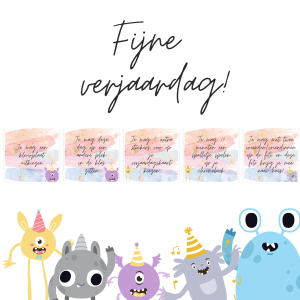Verjaardagskaarten thema monster