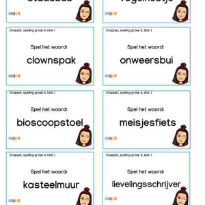 FLASH CARDS SPELLING, SNAPPET GROEP 8, BLOK 2