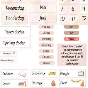 Bundel dagritmekaarten 'pastel'