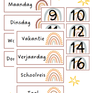 Dagritme kaarten thema regenboog
