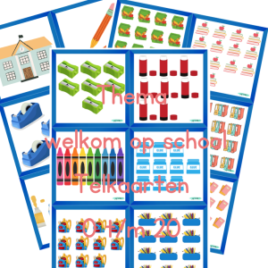 Telkaarten thema welkom op school 0t/m20