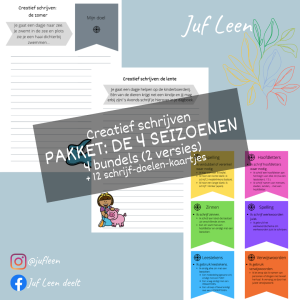 PAKKET: schrijfbundels DE SEIZOENEN (ZOMER, HERFST, WINTER, LENTE)