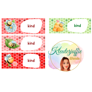 Kleuterjuffie namenkaartjes bijenklas