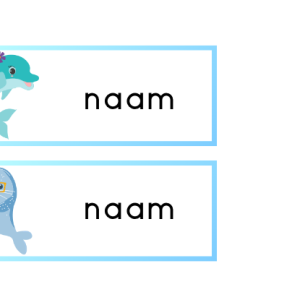 Naamkaartjes zeedieren