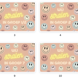 Deurversiering thema smileys [pastel]