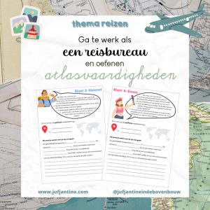 Het Reisbureau - oefen atlasvaardigheden - thema REIZEN