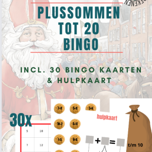 plussommen tot 20 + incl. 30 bingokaarten!