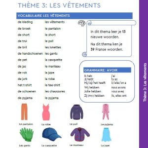 Franse les voor beginners: thema kleding