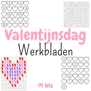 Valentijnsdag activiteiten | werkbladen groep 3 | Dobbel en kleur, 100 kaart en meer!