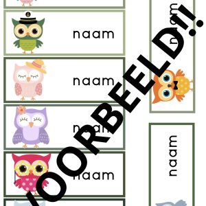 Naamkaartjes thema uilen