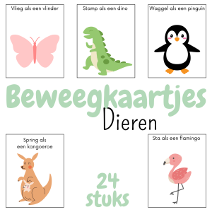Beweegkaartjes dieren | Bewegend leren peuters kleuters sporten