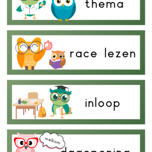 Dagritmekaarten thema uilen