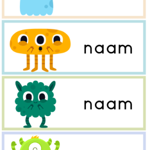 Naamkaartjes monsters