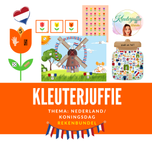 Kleuterjuffie, rekenbundel thema Koningsdag/ Nederland