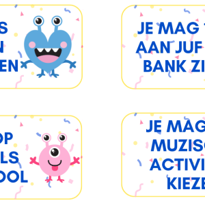 Beloningskaartjes thema monsters
