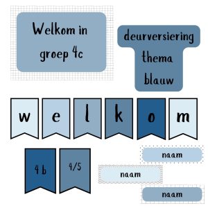 Deurversiering thema blauw