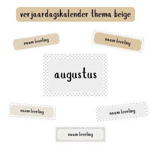 Verjaardagskalender thema beige