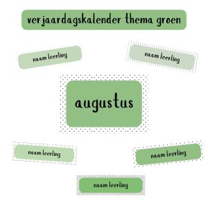 Verjaardagskalender thema groen