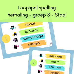 Loopspel spelling herhaling - groep 8 - Staal - set 2