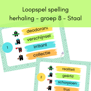 Loopspel spelling herhaling – groep 8 – Staal – set 4