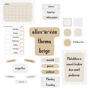 Alles-in-één pakket klasthema beige