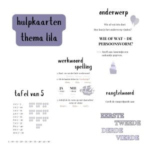 Hulpkaarten thema lila