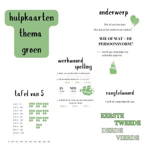 Hulpkaarten klasthema groen