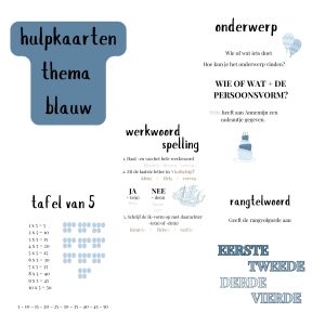 Hulpkaarten thema blauw
