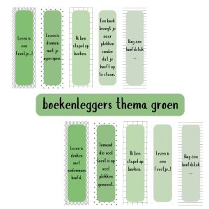 Boekenleggers thema groen