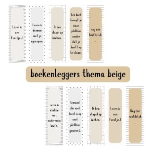 Boekenleggers thema beige