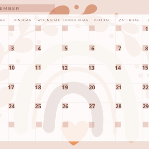 Maandkalender regenboog 2024-2025