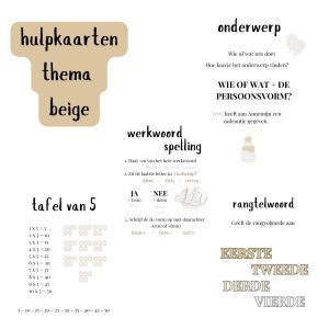 Hulpkaarten thema beige