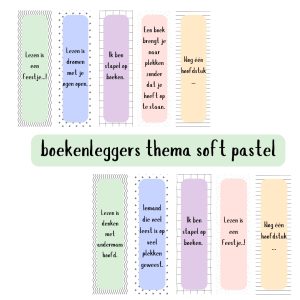 Boekenleggers thema soft pastel